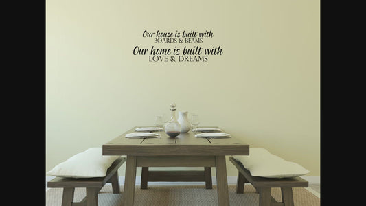 Our House Is Built Vinyl Wall Decal Quote