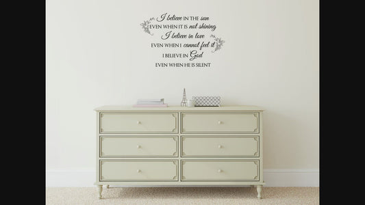 I Believe In The Sun Inspirational Wall Decal