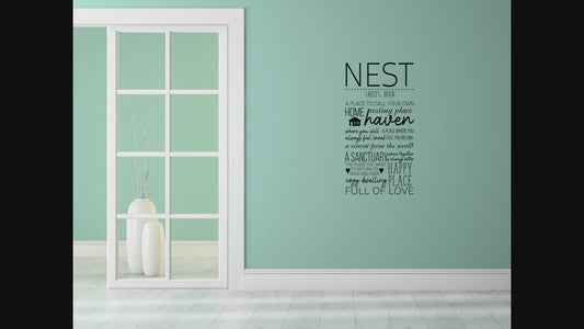 Nest Wall Decal - Nest Vinyl Decal - Nest Wall Decal - Cute Home Decor - Nest Definition Decal