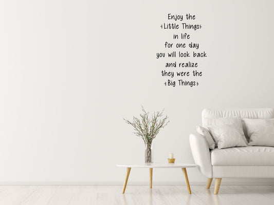 Enjoy The Little Things Living Room Quote Vinyl Wall Decal Inspirational Wall Signs 