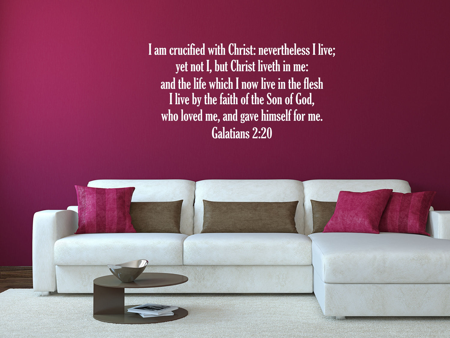 Bible Verse Set of 3, Galatians 2 20 Quote, Above Couch Wall Decor, Large  Christian Living Room Print 