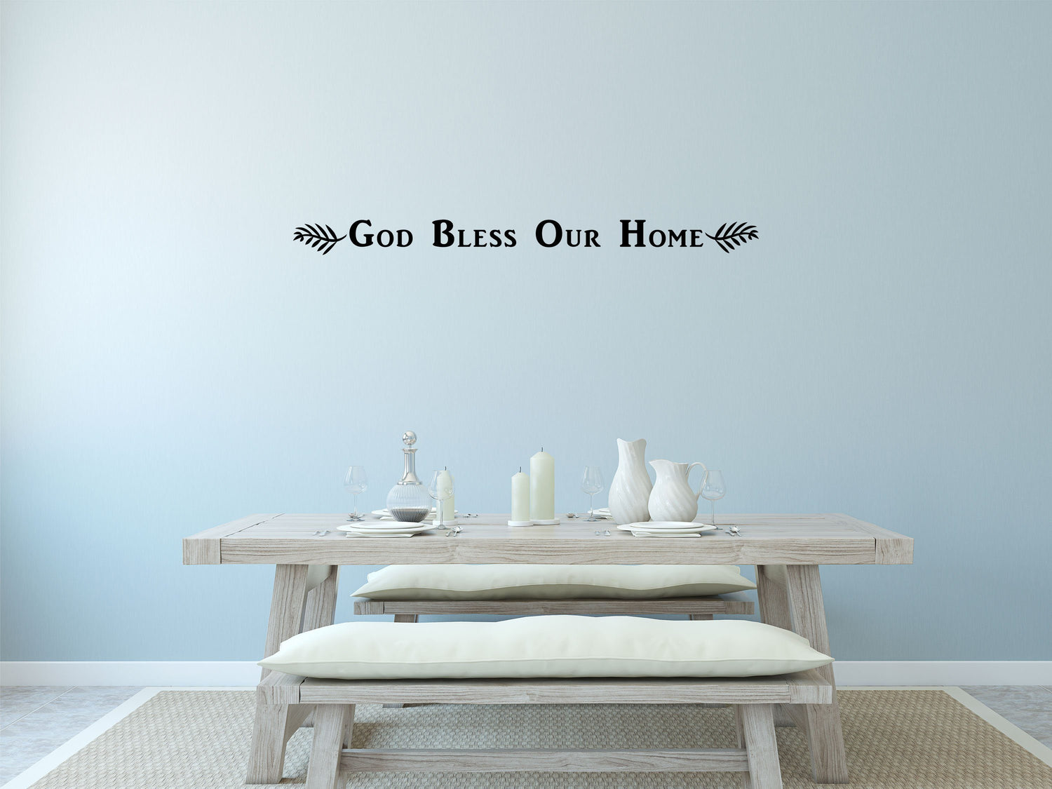 God Bless Our Home - Home Wall Decor- Inspirational Wall Decals Vinyl Wall Decal Inspirational Wall Signs 