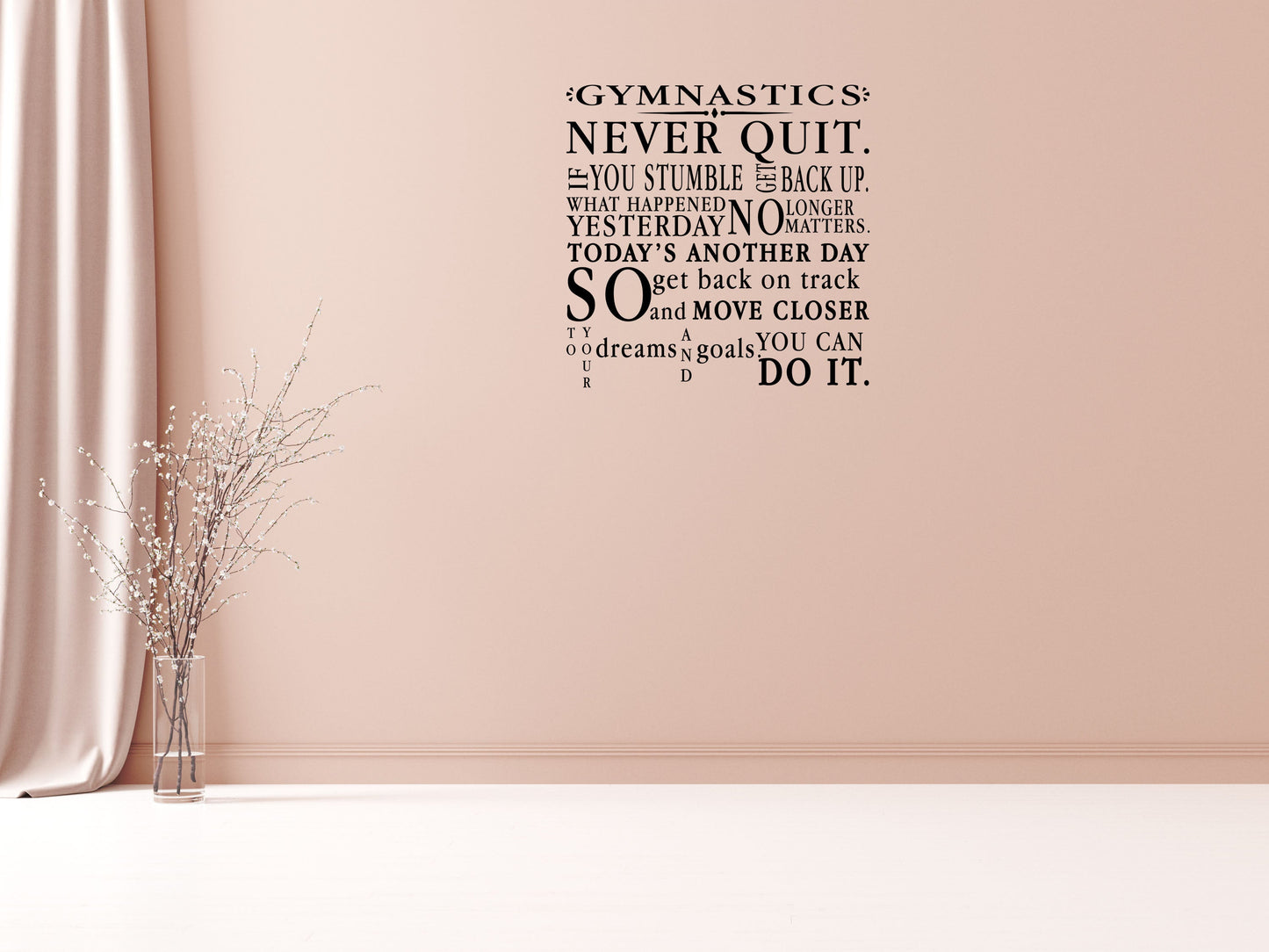 Gymnastics Bedroom Wall Sticker Quote - Inspirational Wall Decals Vinyl Wall Decal Inspirational Wall Signs 