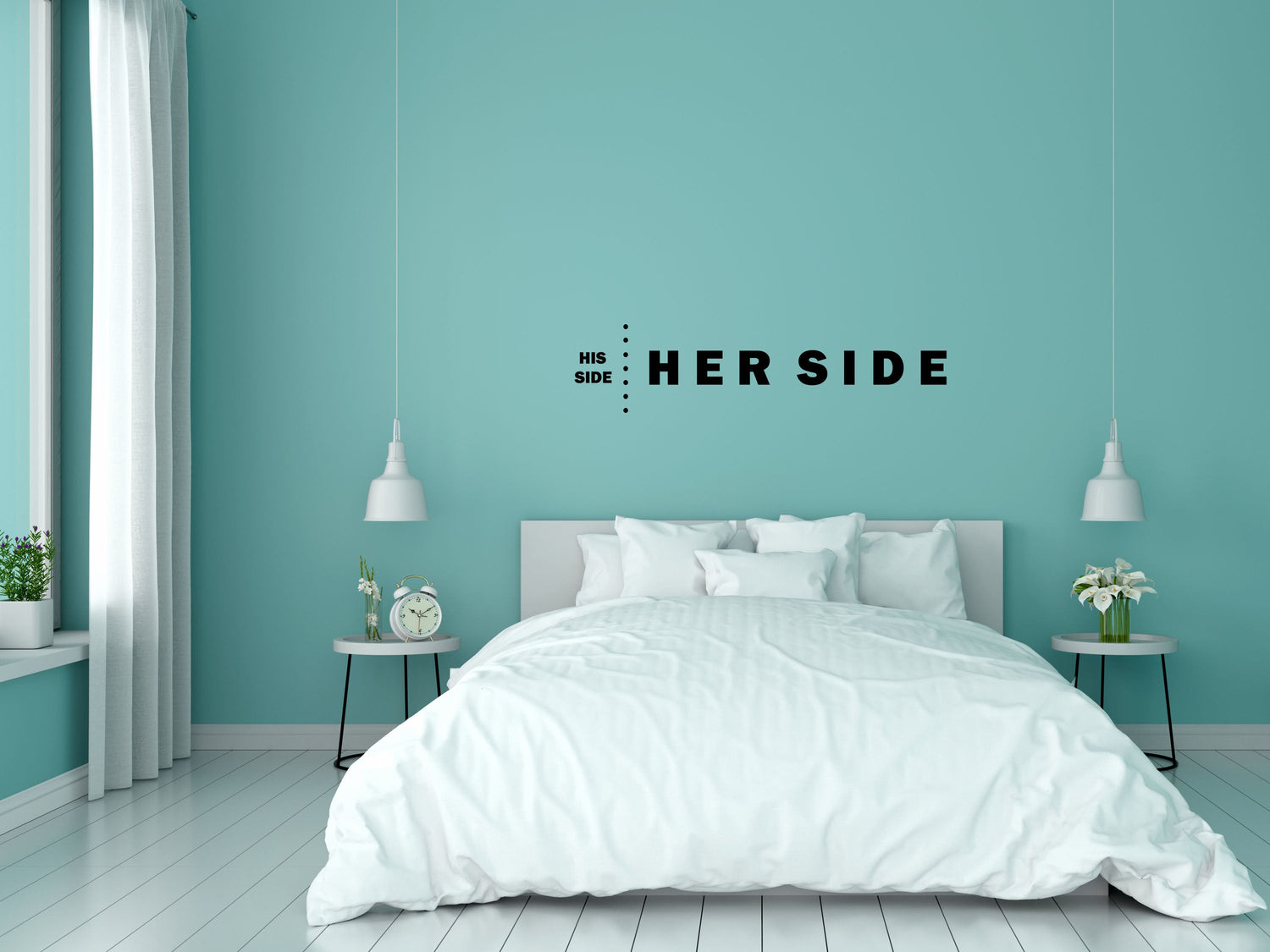 His Side Her Side Vinyl Wall Decal Inspirational Wall Signs 