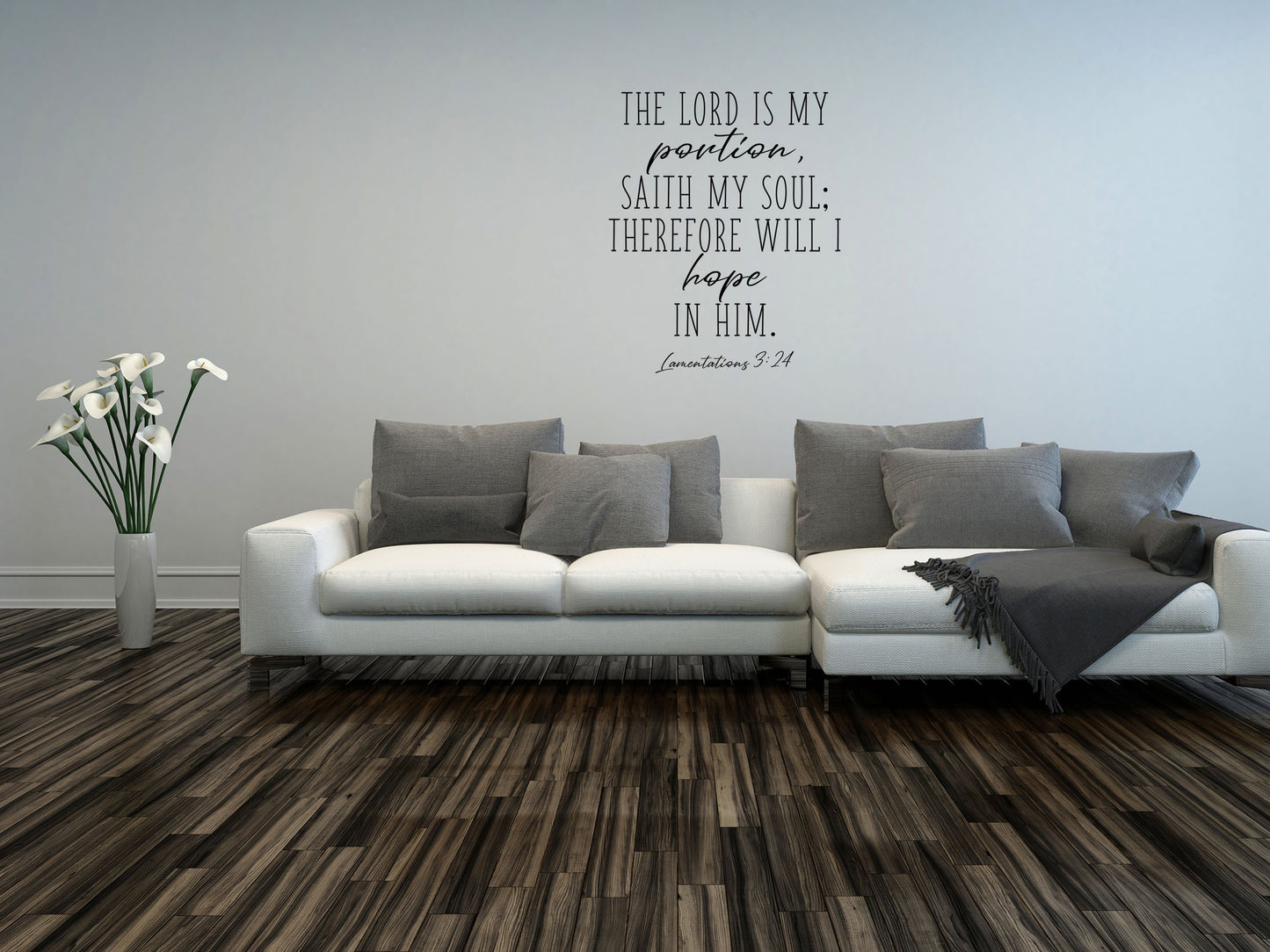 Lamentations 3:24 - Christian Wall Decal Sticker Vinyl Wall Decal Inspirational Wall Signs 