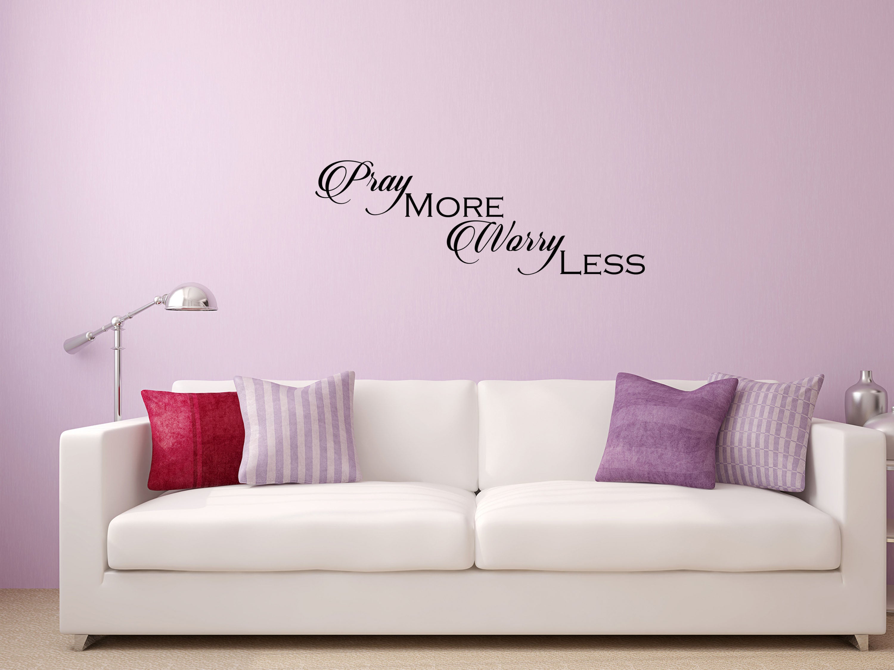 Pray More Worry Less Vinyl Wall Decal Quote – Inspirational Wall Signs