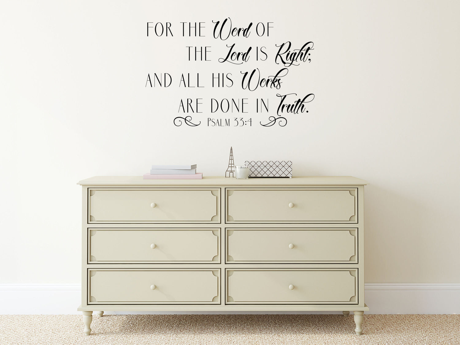 Psalm 33:4 Decal - Bible Quote Decal - KJV Scripture Decal - The Word Of The Lord Is Right Decal - Scripture Wall Art Vinyl Wall Decal Done 