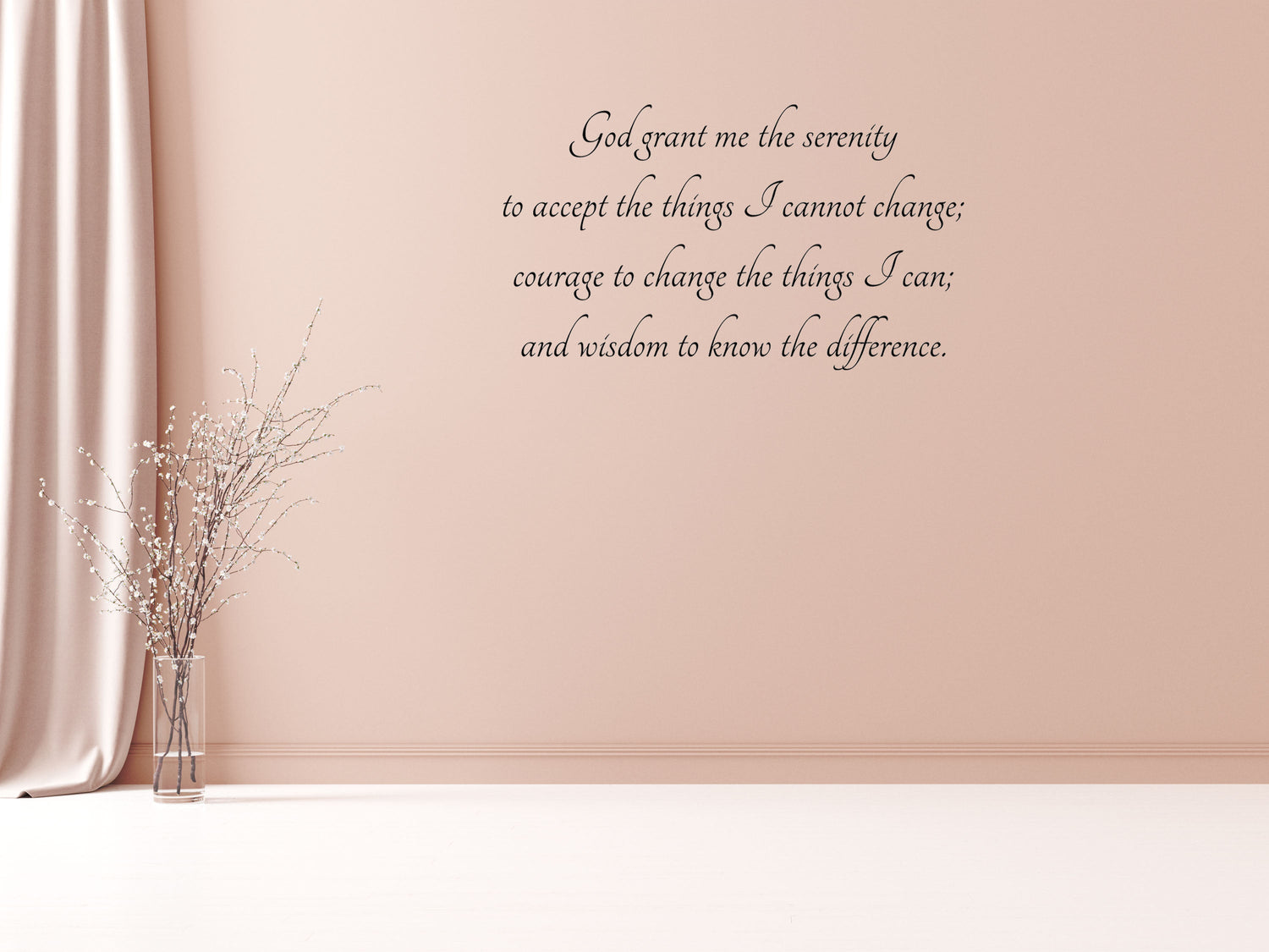 Serenity Prayer, God Grant Me The Serenity Vinyl Wall Decal Inspirational Wall Signs 