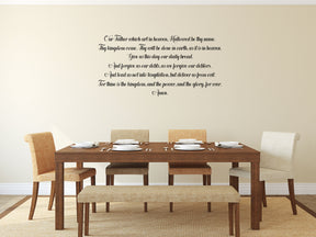 The Lord's Prayer - Our Father Prayer Decal - Inspirational Wall Signs